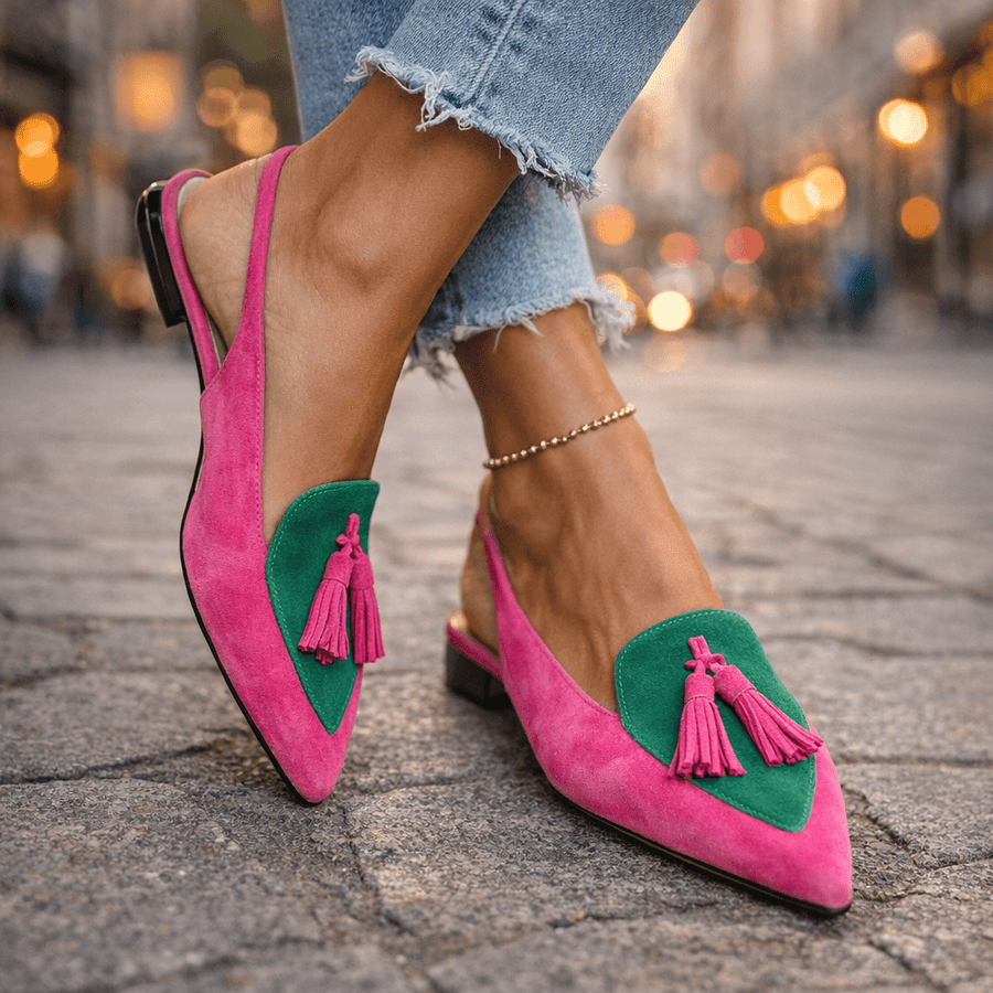 Eliza | Sandalias con tiras y pompones