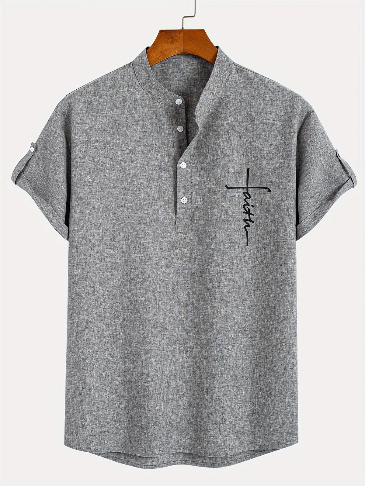 Mario™ | Camisa elegante de manga corta y cuello alto