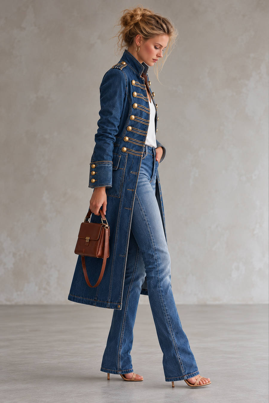 Marta™ | Abrigo Denim Militar
