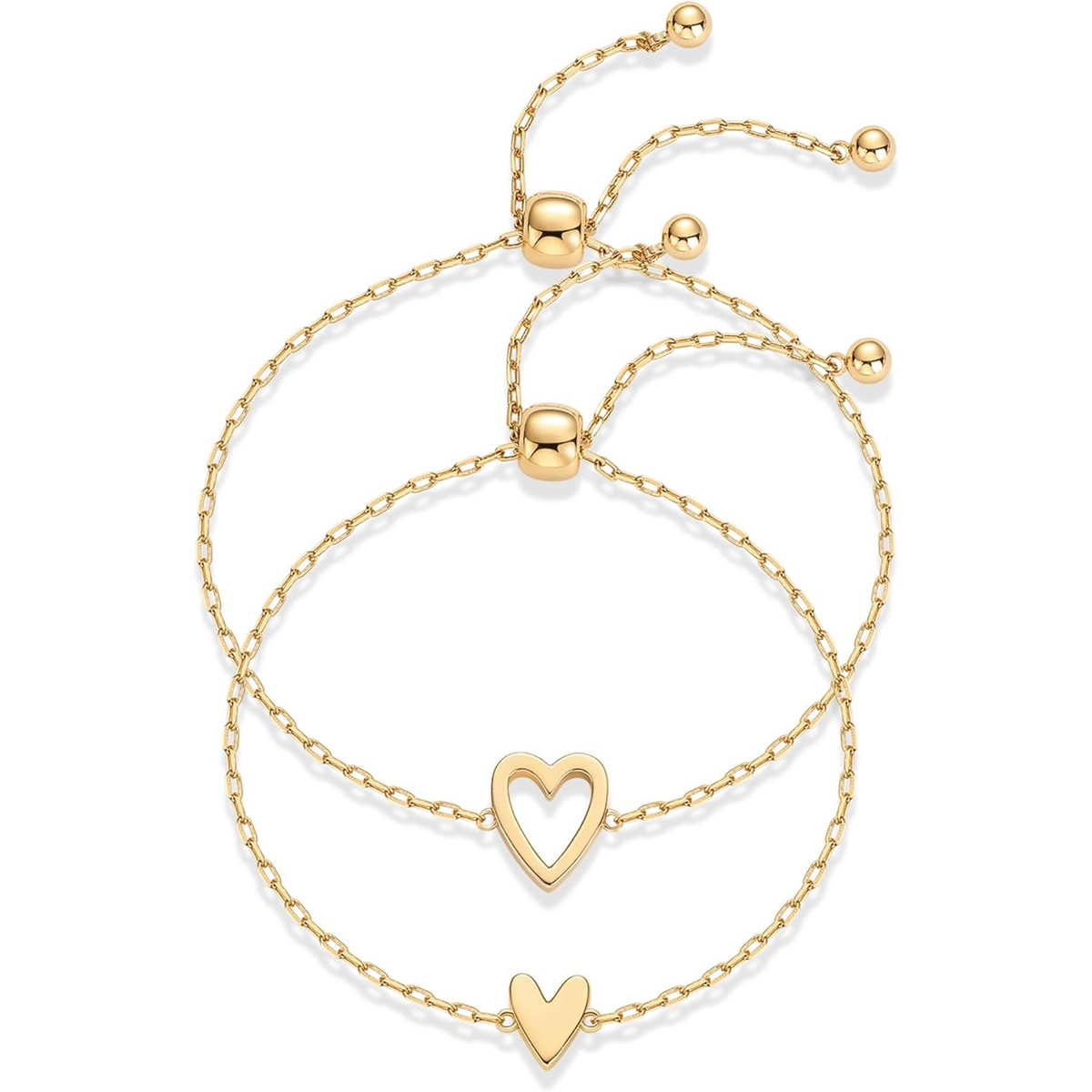 Set de pulseras de corazones compartidos