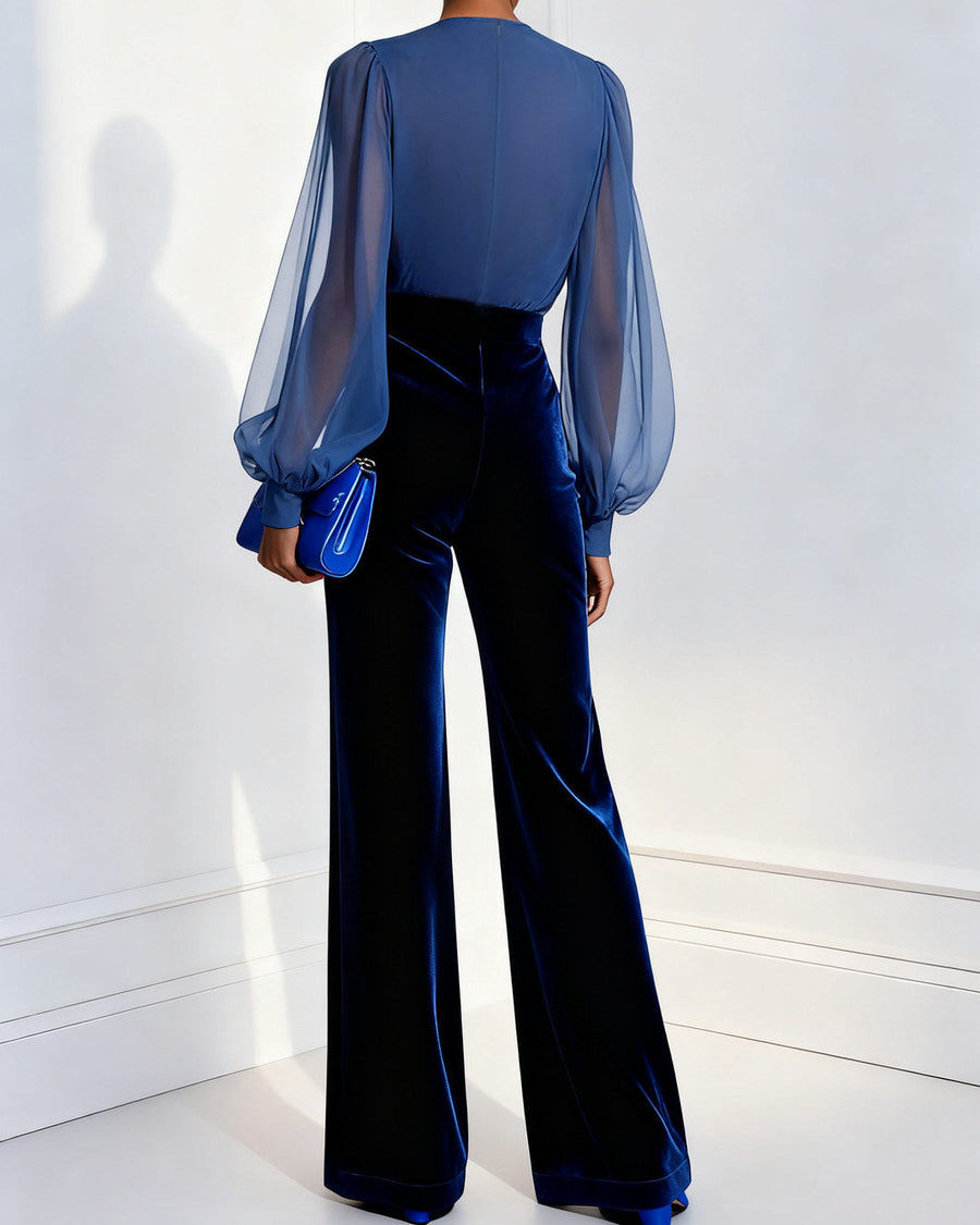 Matilde | Mono Elegante con Escote en V, Azul