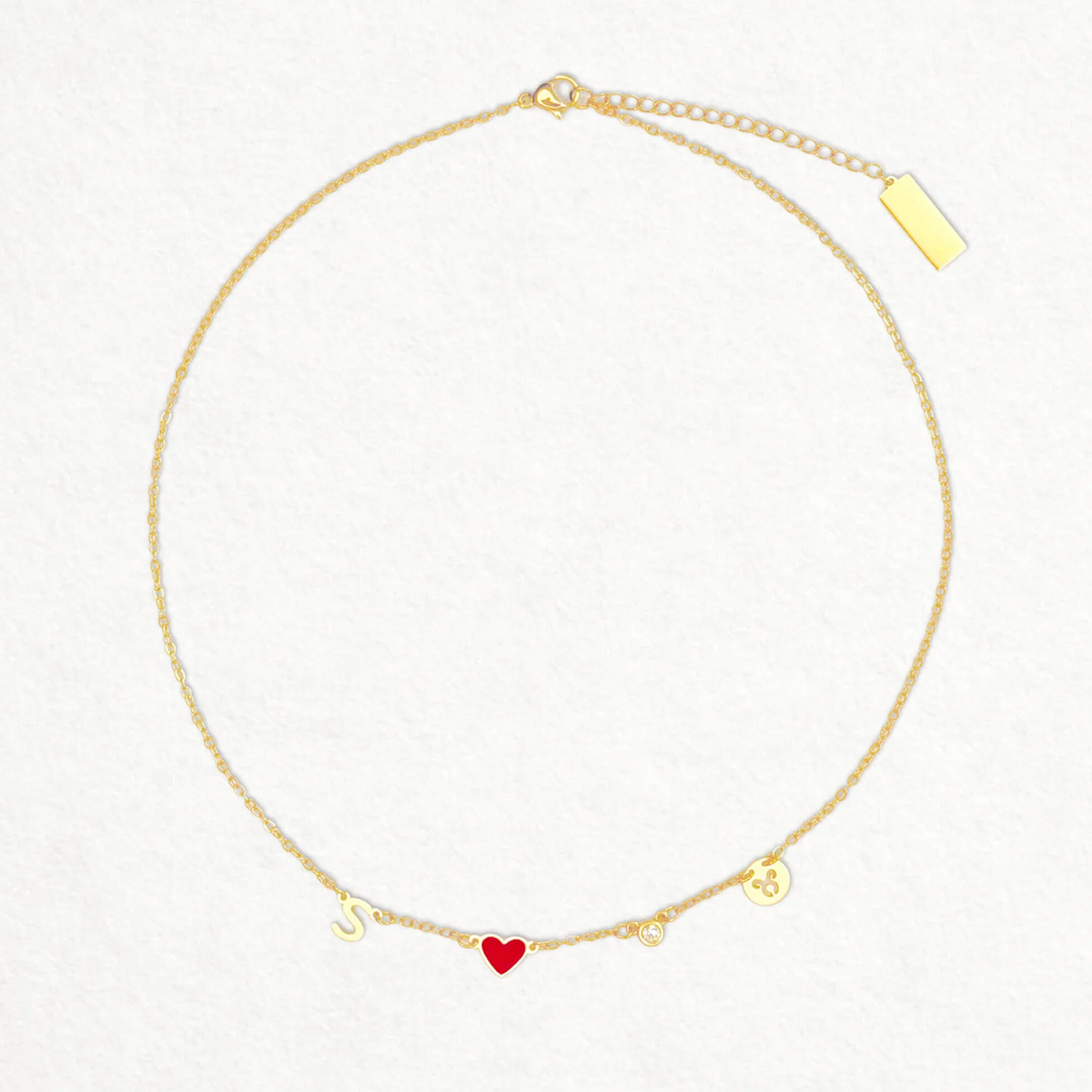 Collar Inicial con Corazón, Piedra y Zodiaco